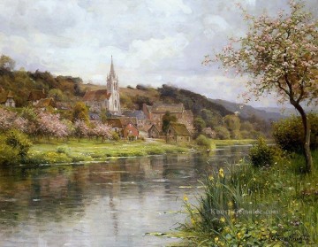  Aston Malerei - entlang der Seine Landschaft Louis Aston Knight Fluss
